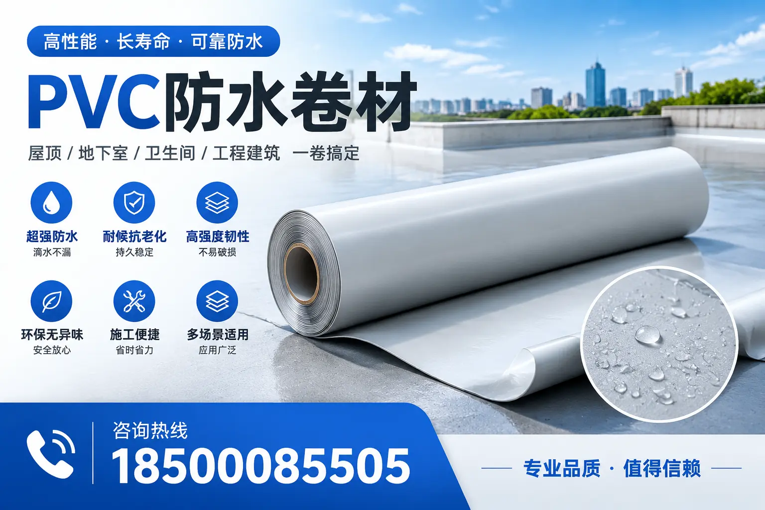 PVC防水卷材的防水效果评测，适合天津的科学依据